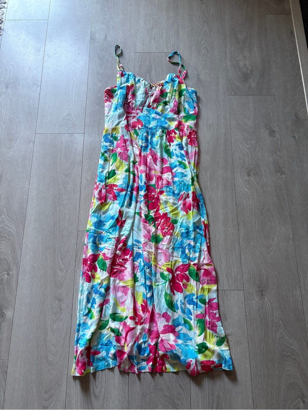 Old Navy Multicolor Floral Maxi Dress - Pink, Blue, Green, Yellow